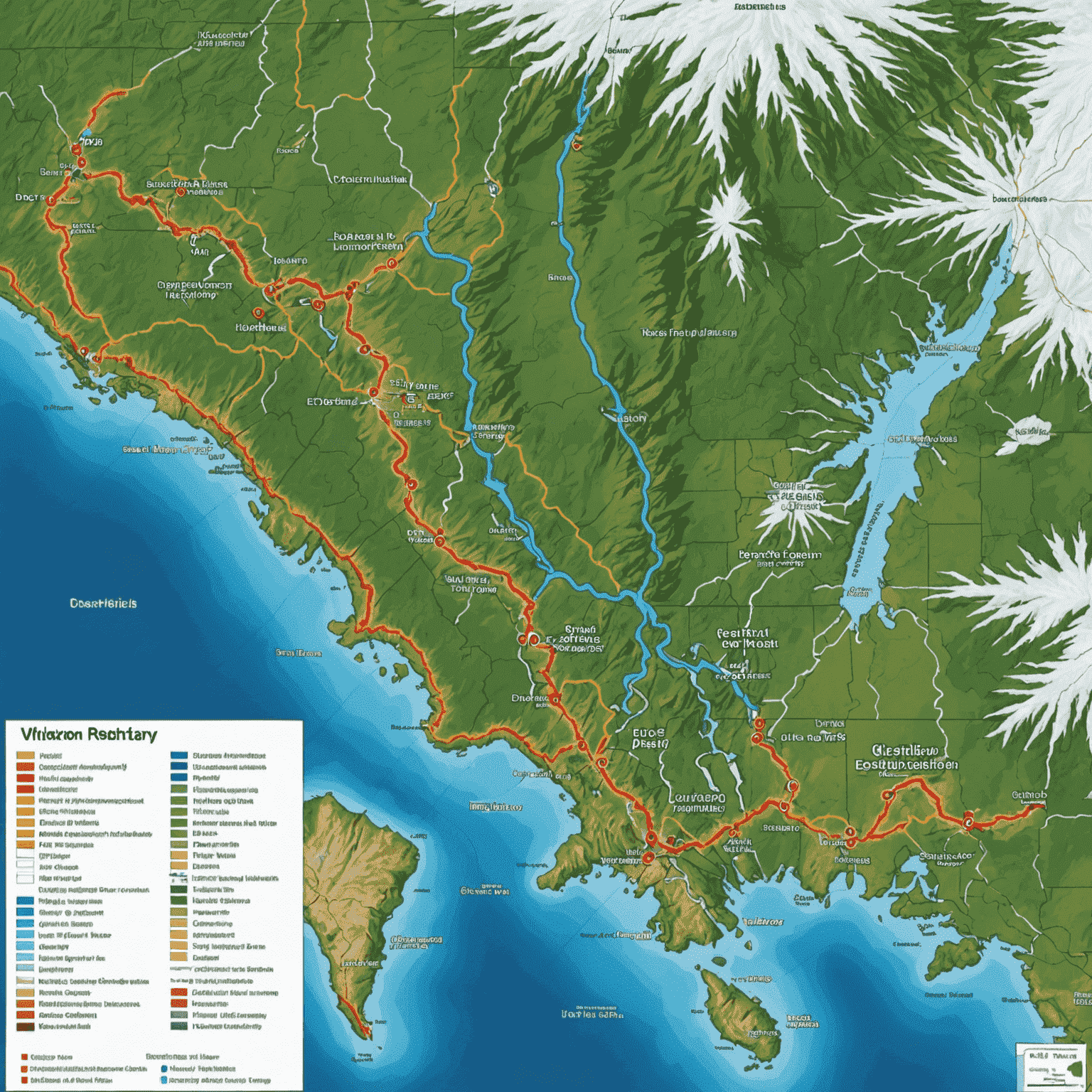 Map of Yukon Territory highlighting potential geothermal hotspots, with inset images of drilling equipment in snowy landscapes