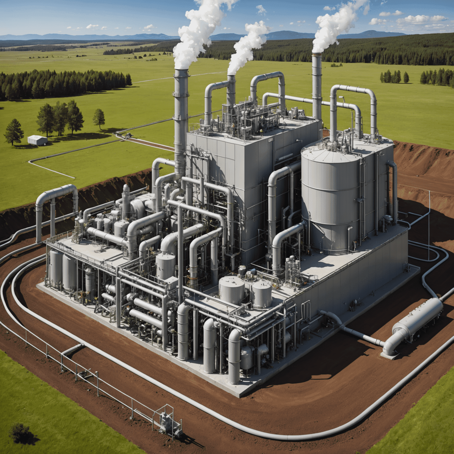 Schematic diagram of a binary cycle geothermal power plant showing the primary geothermal loop and secondary organic Rankine cycle